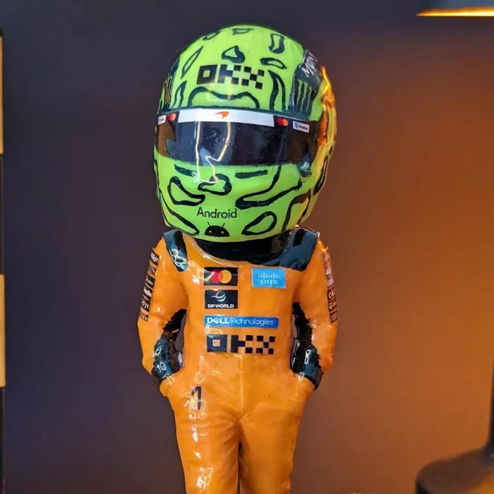 Lando Norris-Inspired Figurine Magnet Helmet Keychain